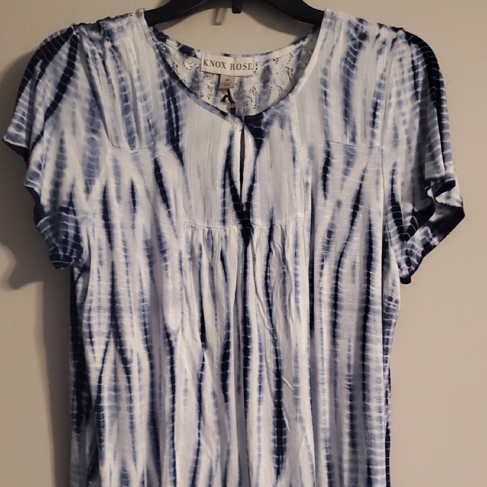Knox Rose Blue and White Shibori Top